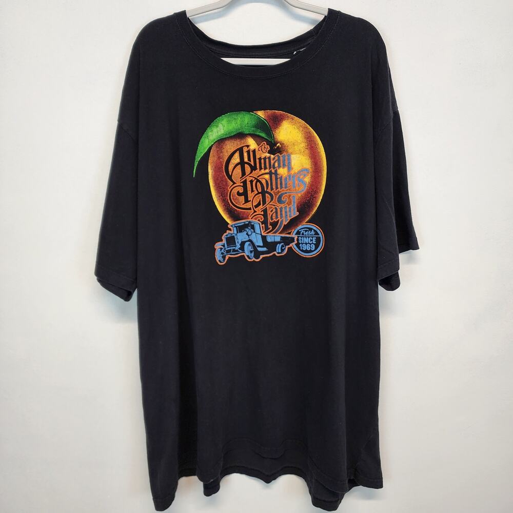 Vintage Allman Brothers Graphic Band Tee T-shirt 6XLT Black Big Peach Truck